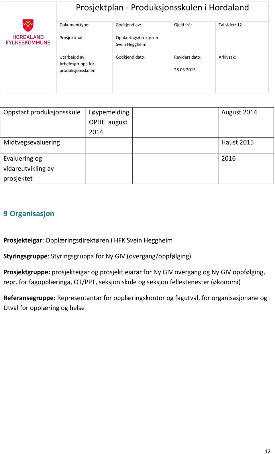 prosjekteigar og prosjektleiarar for Ny GIV overgang og Ny GIV oppfølging, repr.