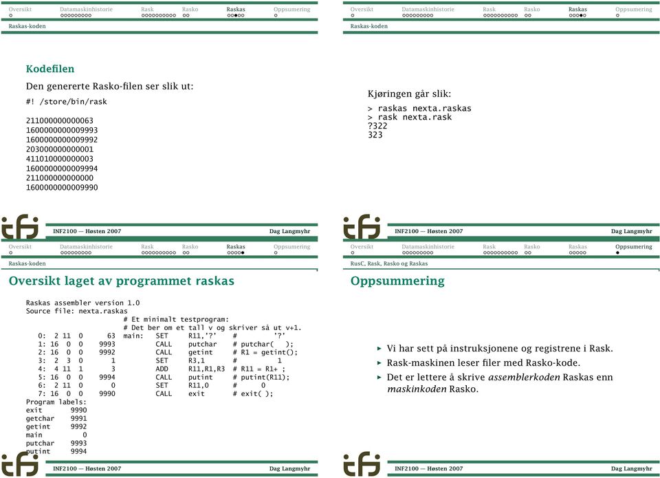 raskas > rask nexta.rask?322 323 laget av programmet raskas assembler version 1.0 Source file: nexta.raskas # Et minimalt testprogram: # Det ber om et tall v og skriver så ut v+1.