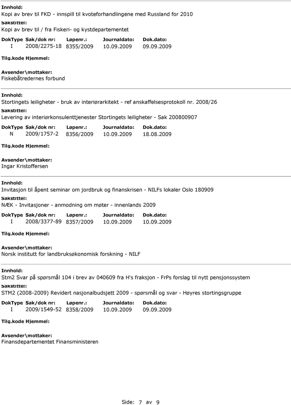 26 Levering av interiørkonsulenttjenester Stortingets leiligheter - Sak 20080