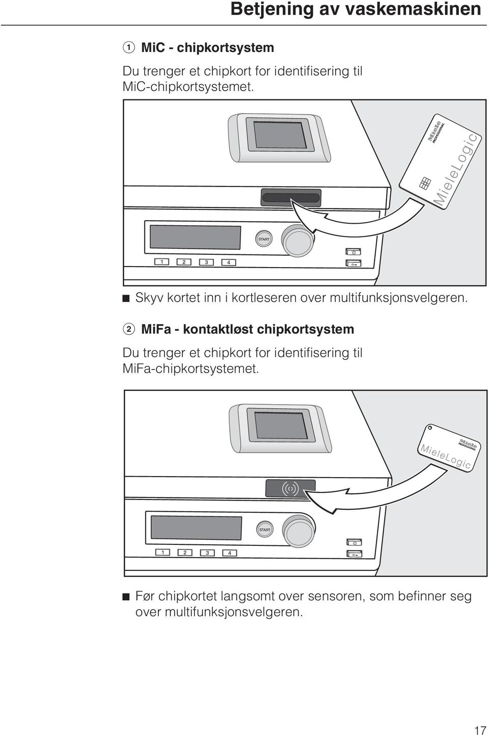 MiFa - kontaktløst chipkortsystem Du trenger et chipkort for identifisering til