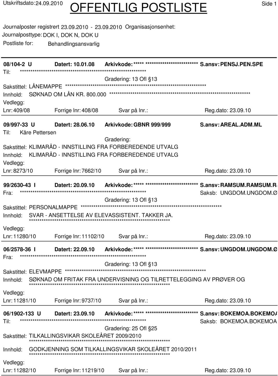 ML Til: Kåre Pettersen Sakstittel: KLIMARÅD - INNSTILLING FRA FORBEREDENDE UTVALG Innhold: KLIMARÅD - INNSTILLING FRA FORBEREDENDE UTVALG Lnr: 8273/10 Forrige lnr: 7662/10 Svar på lnr.: Reg.dato: 23.