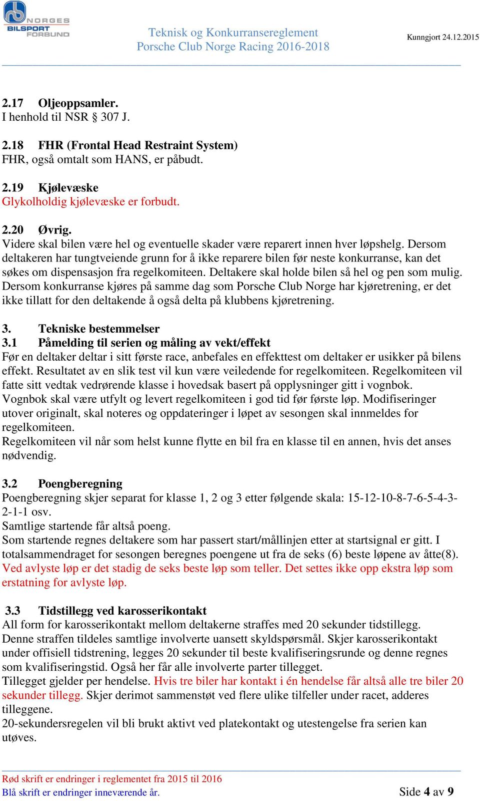 Dersom deltakeren har tungtveiende grunn for å ikke reparere bilen før neste konkurranse, kan det søkes om dispensasjon fra regelkomiteen. Deltakere skal holde bilen så hel og pen som mulig.