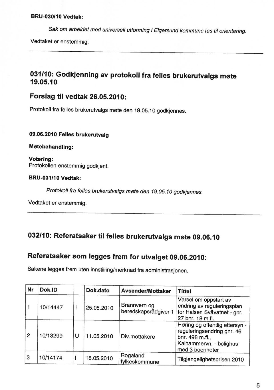 46 Tilgjengelighetsprisen 2010 Varsel 27 bnr. 18 m.fl. om oppstart av Kalhammervn. - med 3 boenheter beredskapsrådgiver 1 for Halsen Svåvatnet - gnr.