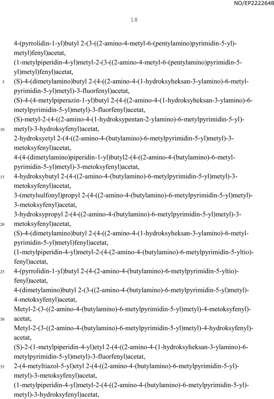 2-(4-((2-amino-4-(1-hydroksyheksan-3-ylamino)-6- metylpyrimidin--yl)metyl)-3-fluorfenyl)acetat, (S)-metyl-2-(4-((2-amino-4-(1-hydroksypentan-2-ylamino)-6-metylpyrimidin--yl)-