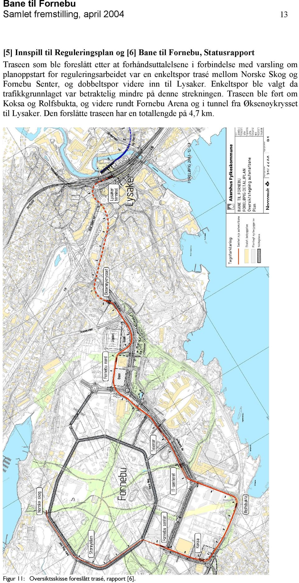 til Lysaker. Enkeltspor ble valgt da trafikkgrunnlaget var betraktelig mindre på denne strekningen.