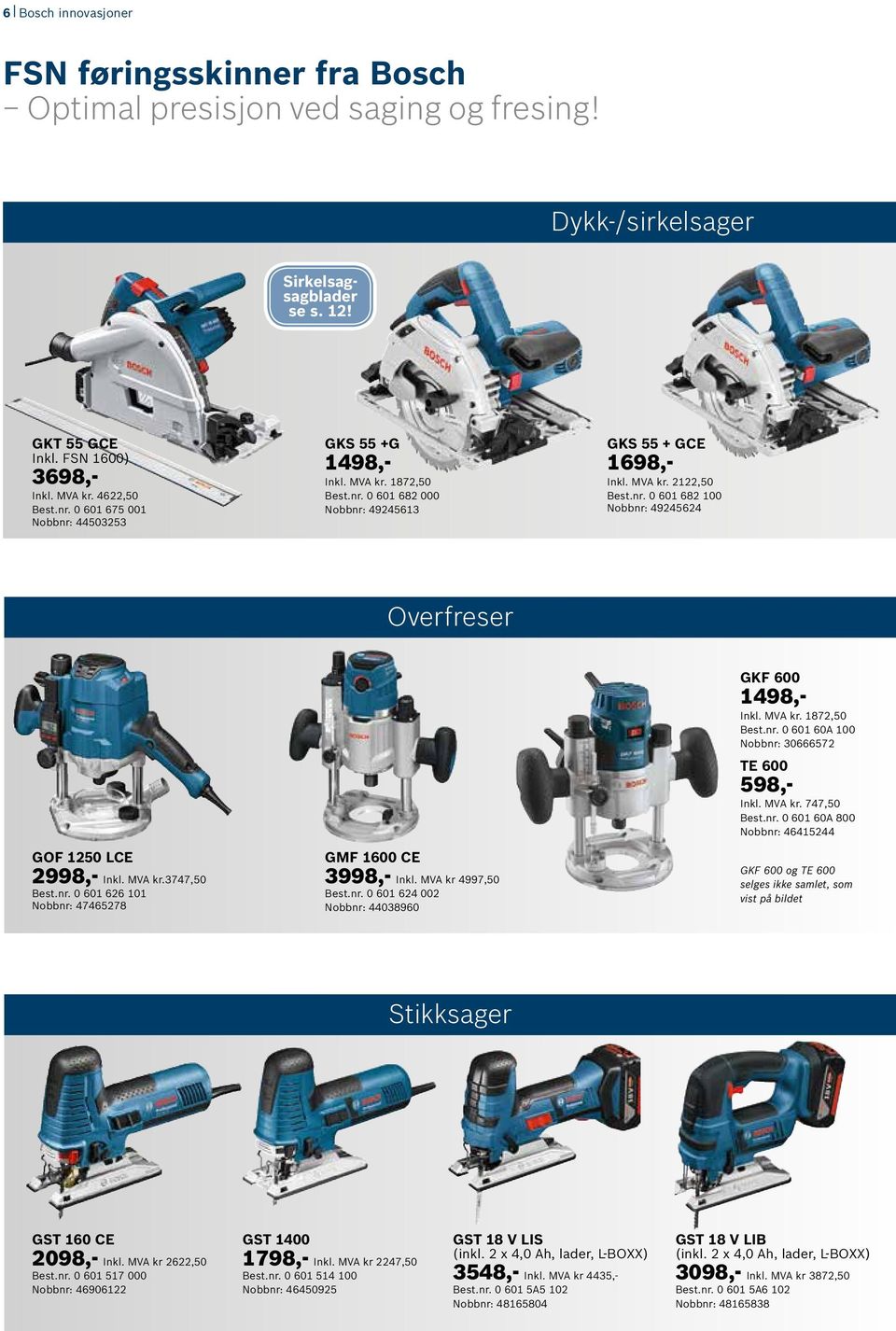 MVA kr.3747,50 Best.nr. 0 601 626 101 Nobbnr: 47465278 GMF 1600 CE 3998,- Inkl. MVA kr 4997,50 Best.nr. 0 601 624 002 Nobbnr: 44038960 GKF 600 1498,- Inkl. MVA kr. 1872,50 Best.nr. 0 601 60A 100 Nobbnr: 30666572 TE 600 598,- Inkl.