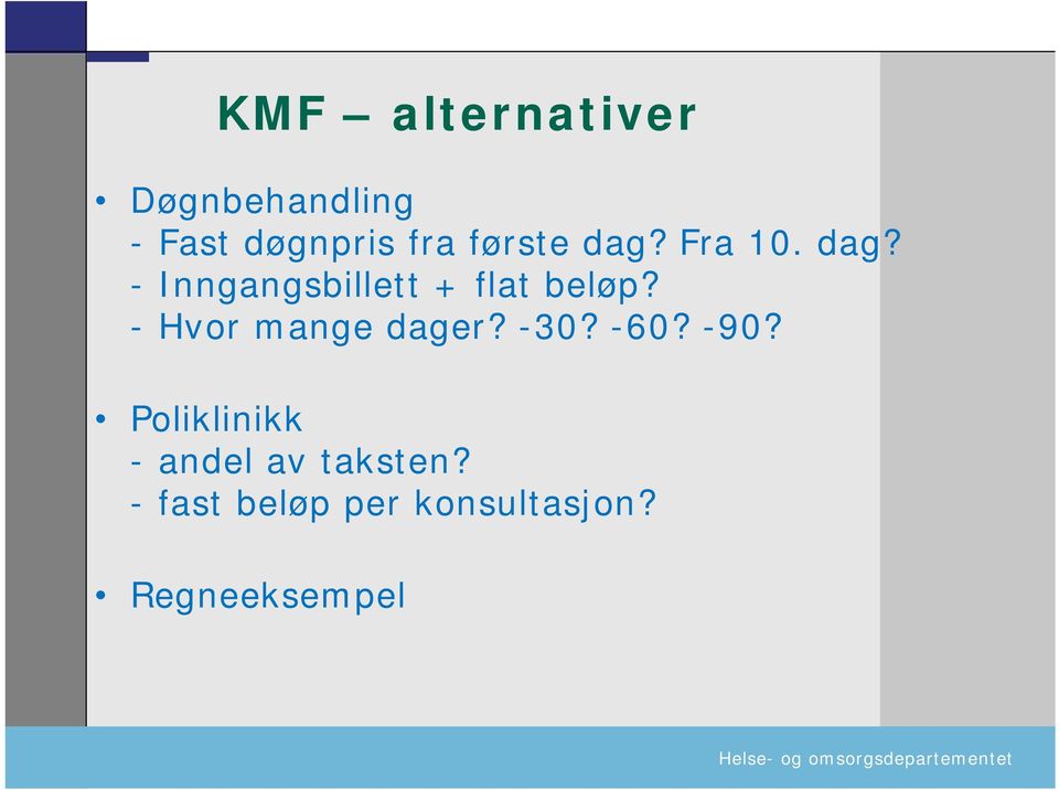 -30? -60? -90? Poliklinikk - andel av taksten?