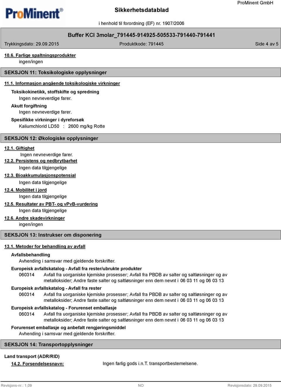 : Toksikologiske opplysninger 11