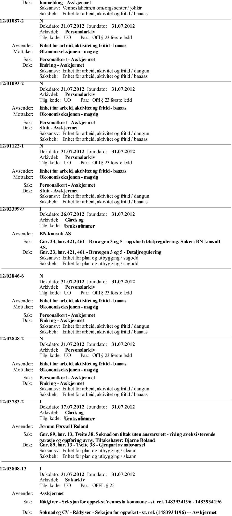 421, 461 - Bruvegen 3 og 5 - oppstart detaljregulering. Søker: BN-konsult AS. Gnr. 23, bnr.