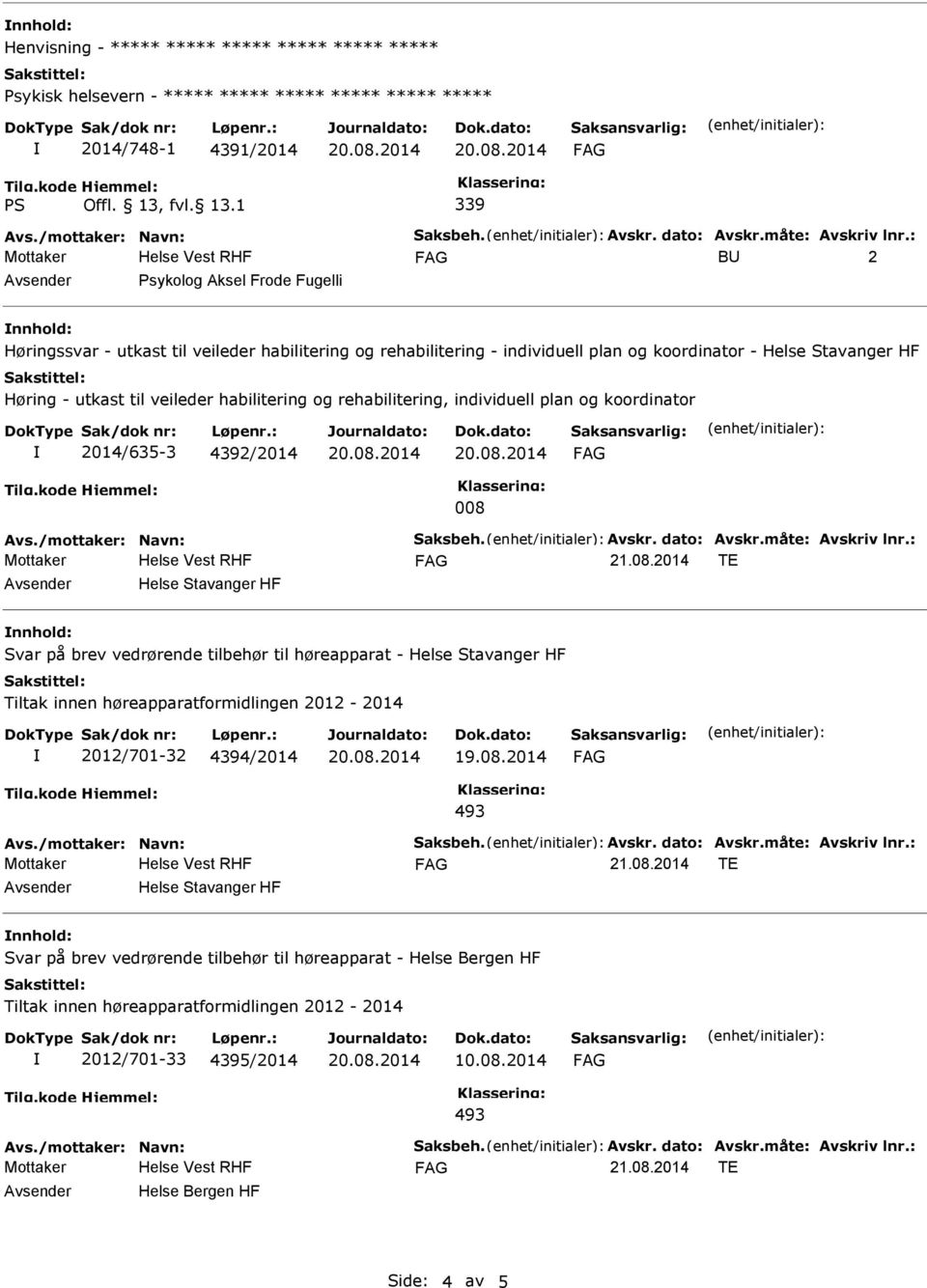 : B 2 Psykolog Aksel Frode Fugelli Høringssvar - utkast til veileder habilitering og rehabilitering - individuell plan og koordinator - Helse Stavanger HF Høring - utkast til veileder habilitering og