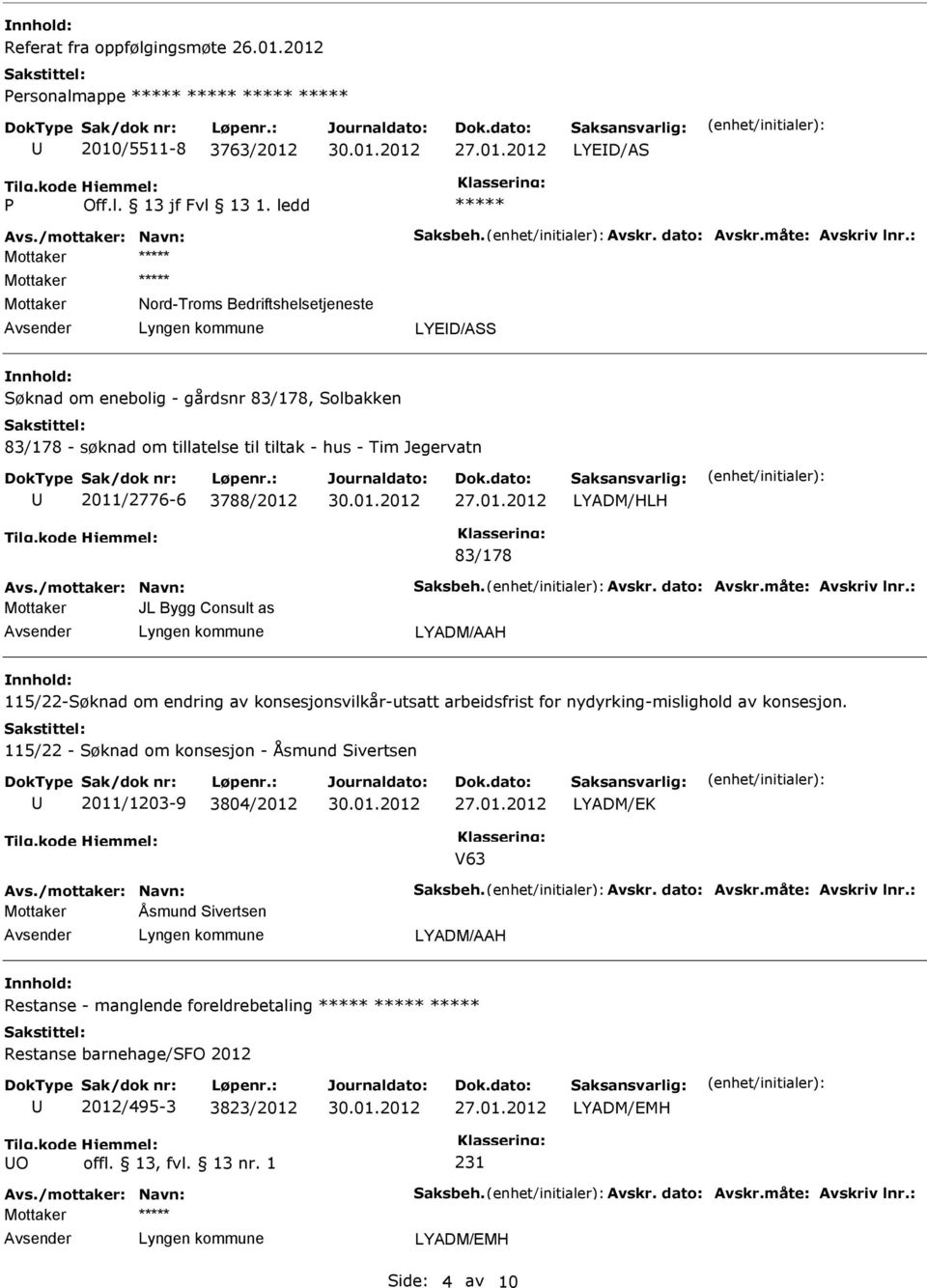 til tiltak - hus - Tim Jegervatn 2011/2776-6 3788/2012 LYADM/HLH 83/178 JL Bygg Consult as LYADM/AAH 115/22-Søknad om endring av