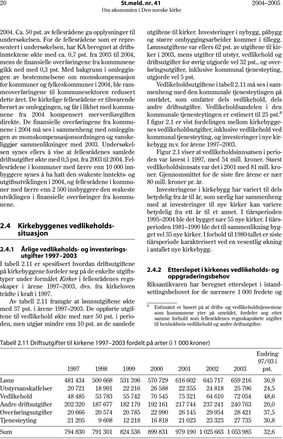 fra 2003 til 2004, mens de finansielle overføringene fra kommunene gikk ned med 0,3 pst.