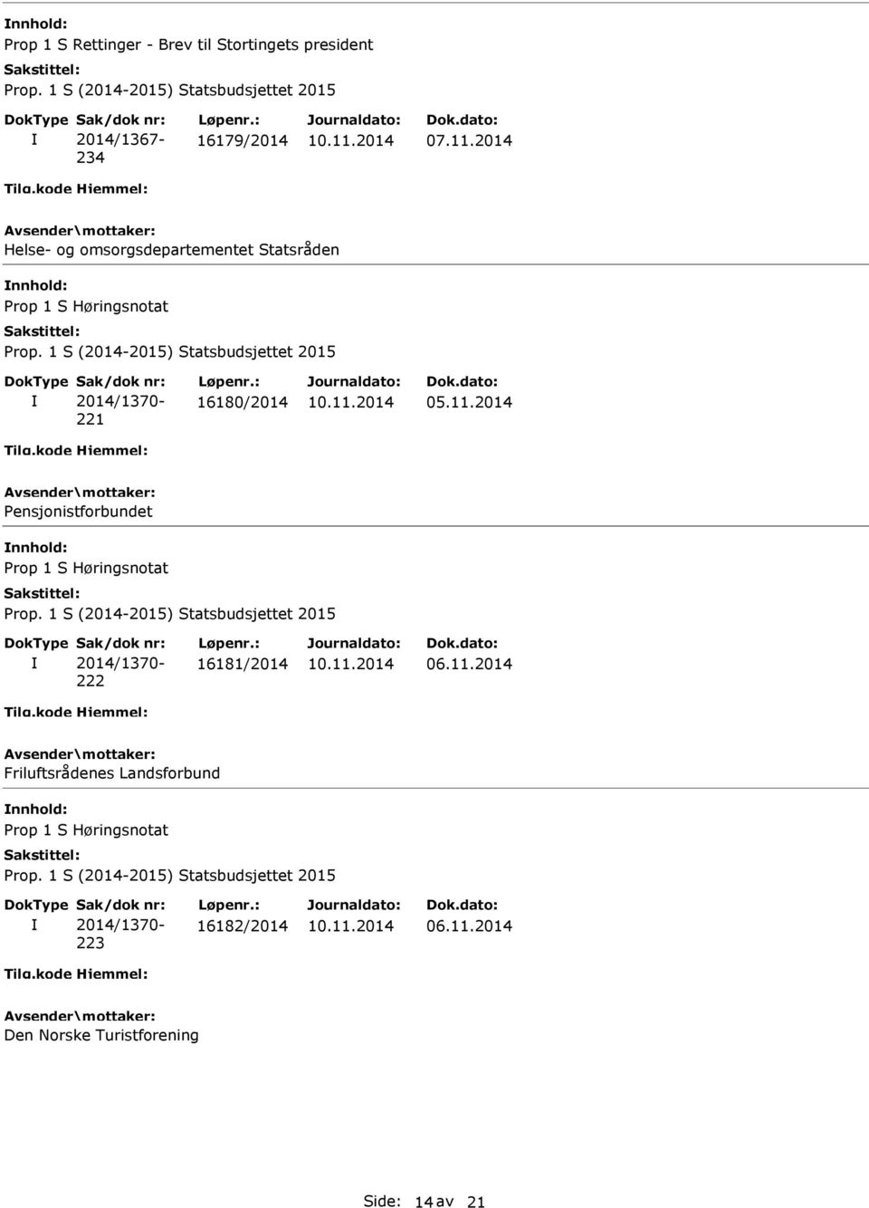 2014 Helse- og omsorgsdepartementet Statsråden nnhold: 221 16180/2014 05.11.