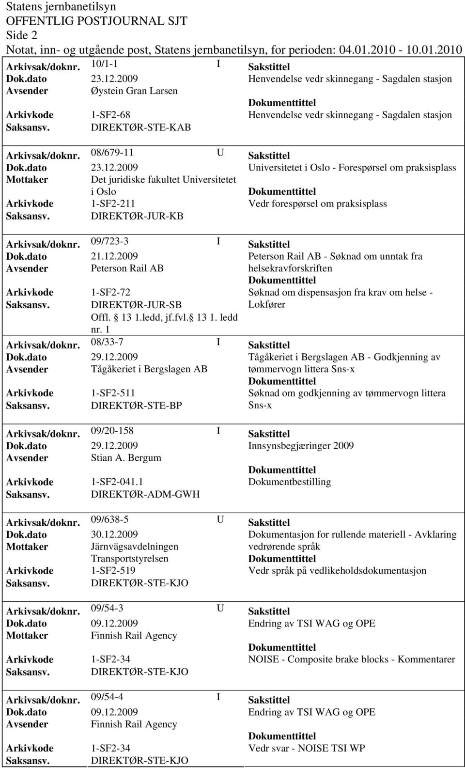 2009 Universitetet i Oslo - Forespørsel om praksisplass Mottaker Det juridiske fakultet Universitetet i Oslo Arkivkode 1-SF2-211 Vedr forespørsel om praksisplass Saksansv.