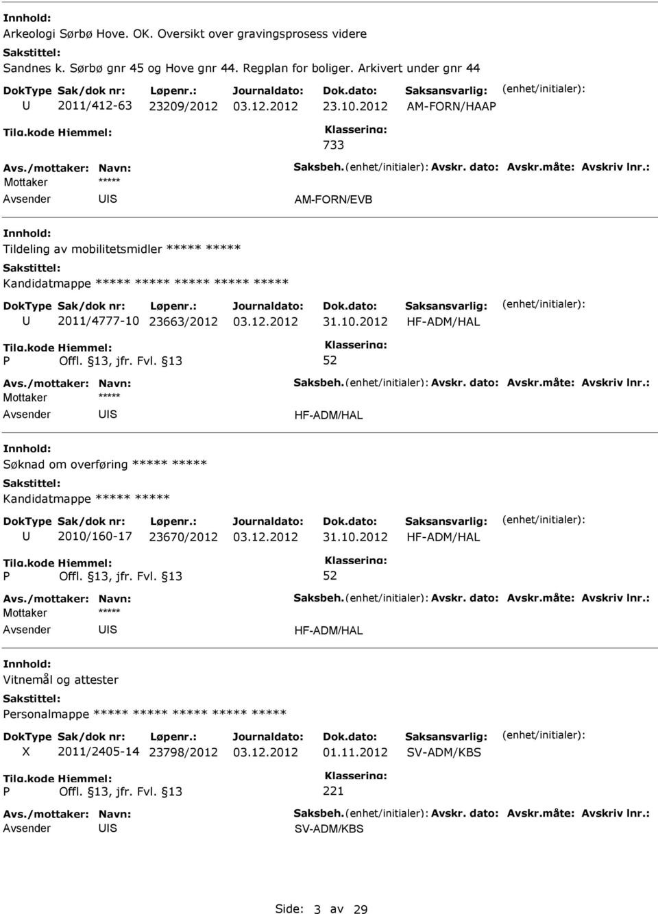 2012 AM-FORN/HAA 733 AM-FORN/EVB Tildeling av mobilitetsmidler ***** ***** Kandidatmappe ***** ***** ***** ***** ***** 2011/4777-10 23663/2012 31.