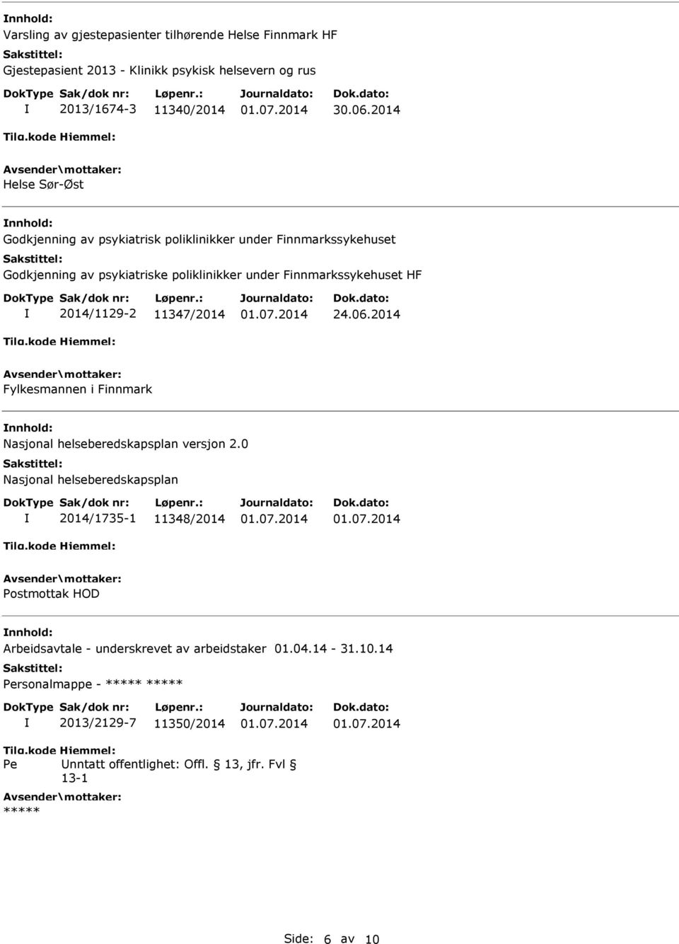 11347/2014 Fylkesmannen i Finnmark Nasjonal helseberedskapsplan versjon 2.
