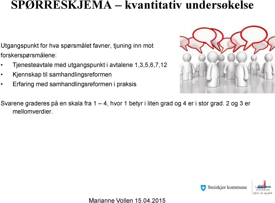 til samhandlingsreformen Erfaring med samhandlingsreformen i praksis Svarene graderes på