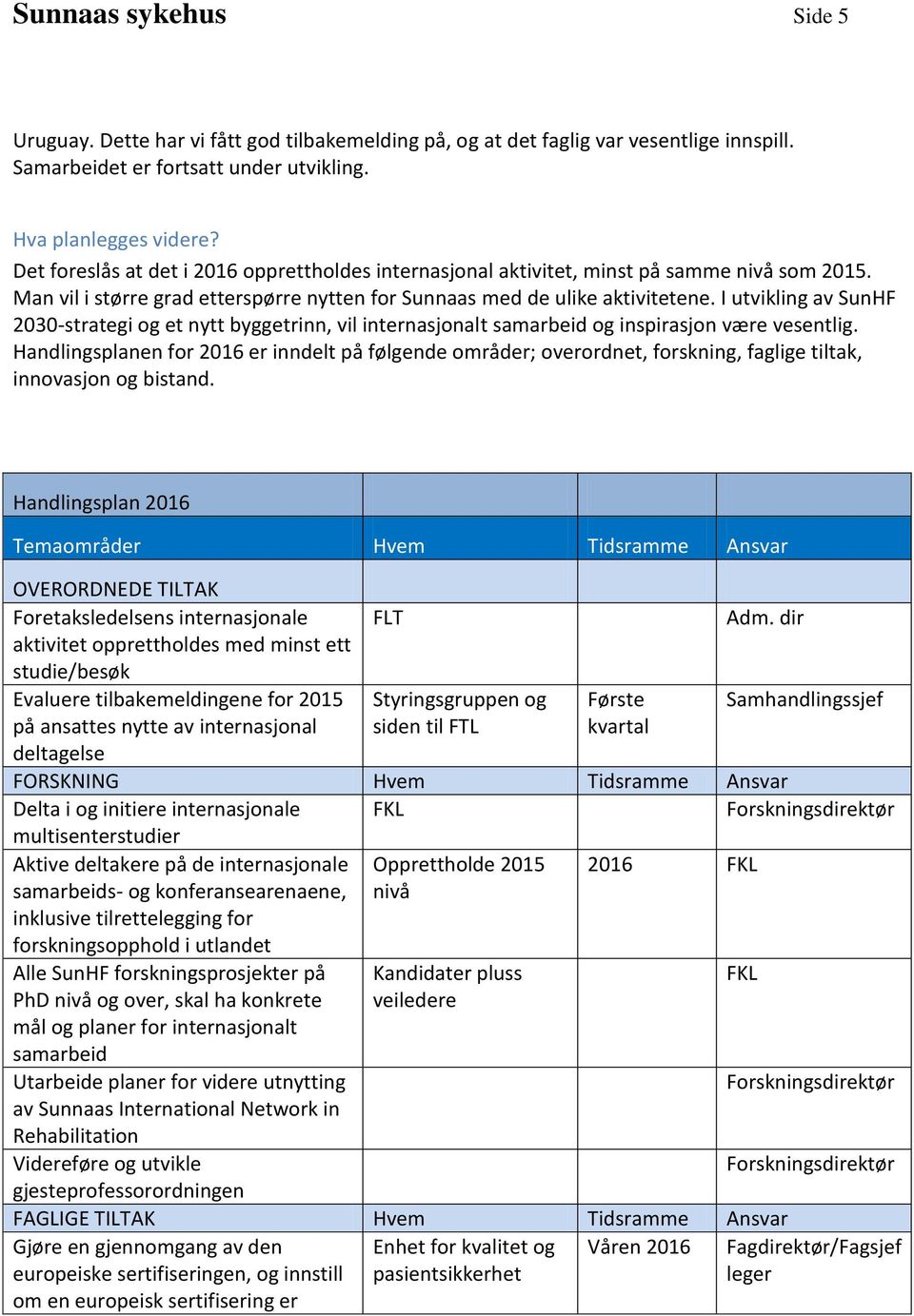 I utvikling av SunHF 2030-strategi og et nytt byggetrinn, vil internasjonalt samarbeid og inspirasjon være vesentlig.