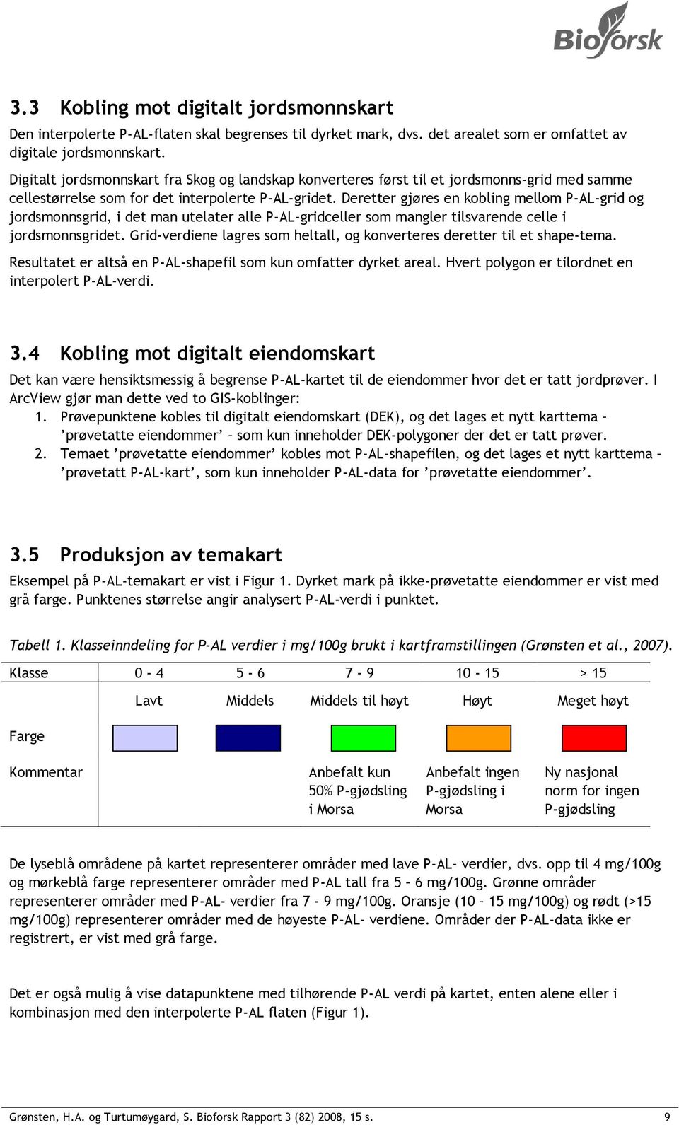 Deretter gjøres en kobling mellom P-AL-grid og jordsmonnsgrid, i det man utelater alle P-AL-gridceller som mangler tilsvarende celle i jordsmonnsgridet.