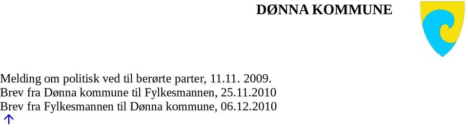 Brev fra Dønna kommune til Fylkesmannen, 25.