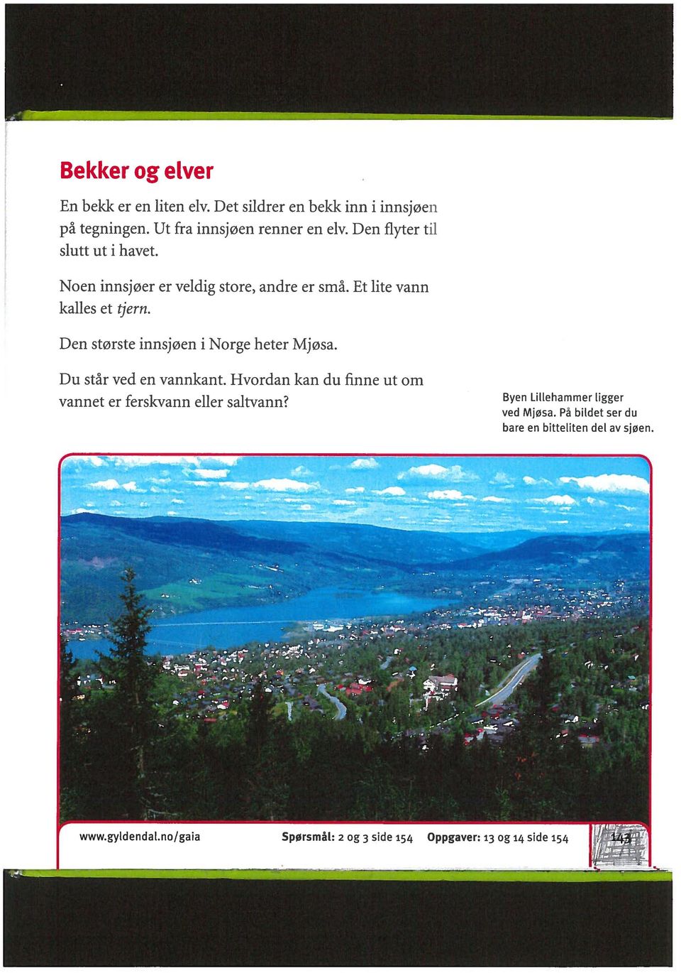 Den største innsjøen i Norge heter Mjøsa. Du står ved en vannkant. Hvordan kan du finne ut om vannet er ferskvann eller saltvann?