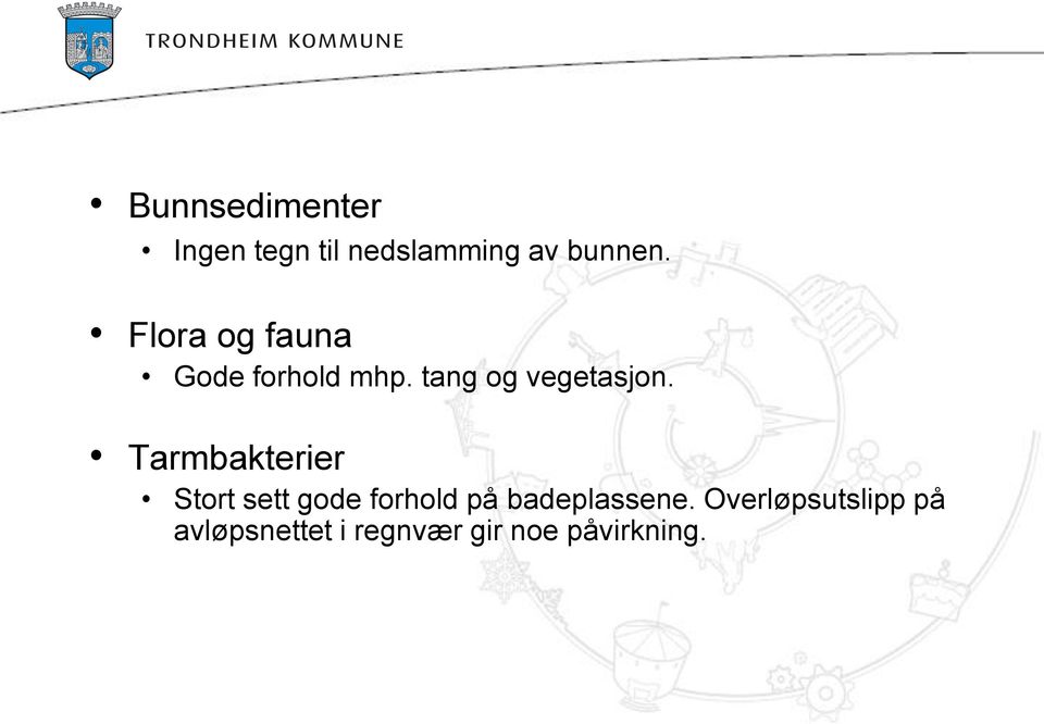 Tarmbakterier Stort sett gode forhold på badeplassene.