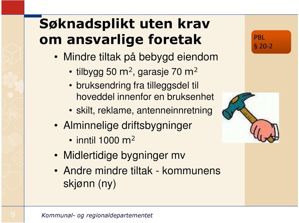 en bruksenhet skilt, reklame, antenneinnretning Alminnelige driftsbygninger inntil