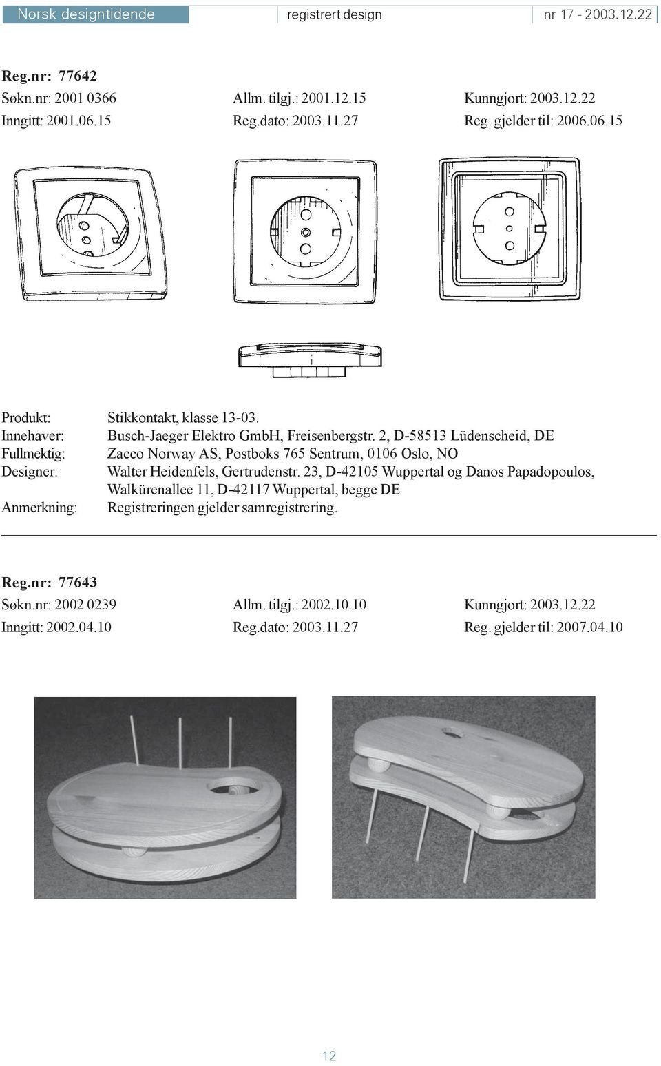 2, D-58513 Lüdenscheid, DE Fullmektig: Zacco Norway AS, Postboks 765 Sentrum, 0106 Oslo, NO Designer: Walter Heidenfels, Gertrudenstr.