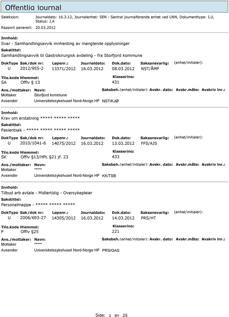 /mottaker: Navn: Saksbeh. Avskr. dato: Avskr.måte: Avskriv lnr.