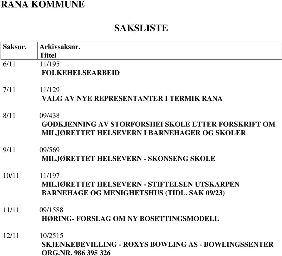 STORFORSHEI SKOLE ETTER FORSKRIFT OM MILJØRETTET HELSEVERN I BARNEHAGER OG SKOLER 9/11 09/569 MILJØRETTET HELSEVERN - SKONSENG SKOLE