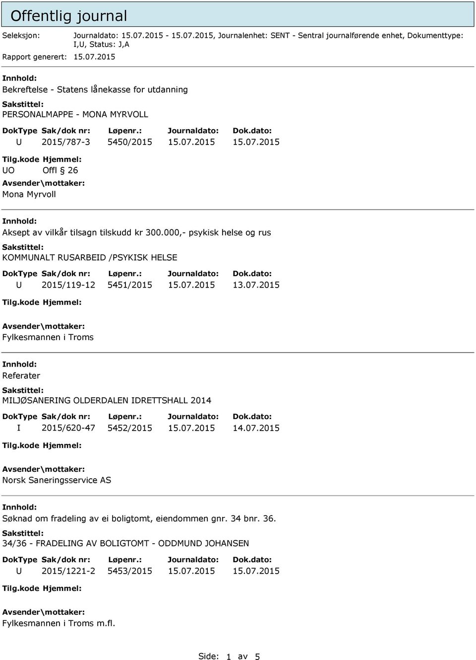 000,- psykisk helse og rus KOMMNALT RSARBED /PSYKSK HELSE 2015/119-12 5451/2015 13.07.