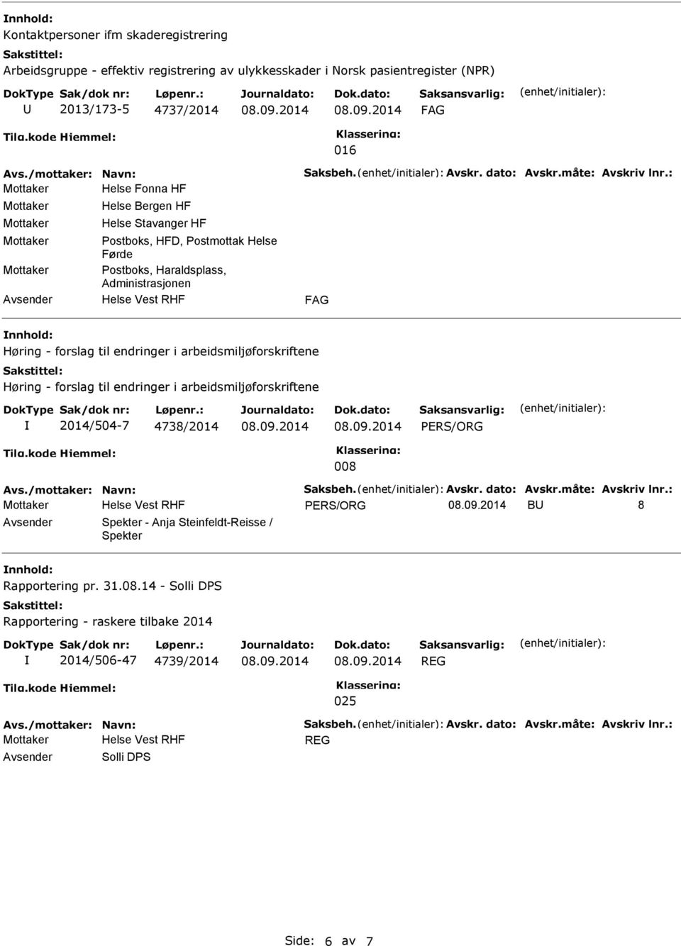 til endringer i arbeidsmiljøforskriftene Høring - forslag til endringer i arbeidsmiljøforskriftene 2014/504-7 4738/2014 008 B 8 Spekter - Anja