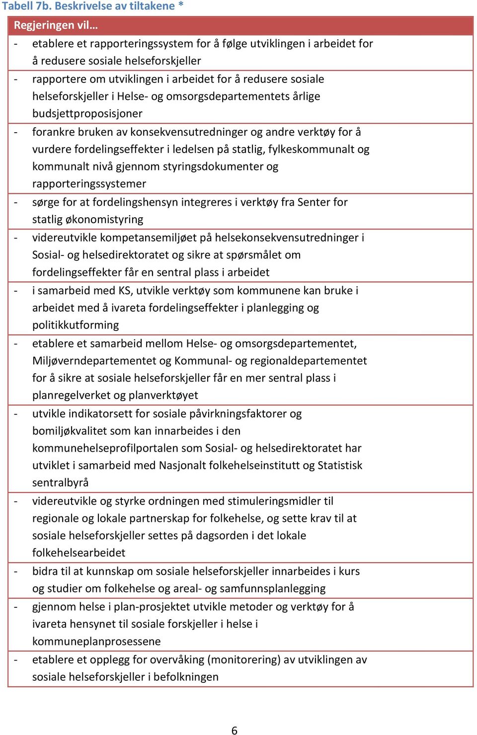 helseforskjeller i Helse- og omsorgsdepartementets årlige budsjettproposisjoner - forankre bruken av konsekvensutredninger og andre verktøy for å vurdere fordelingseffekter i ledelsen på statlig,