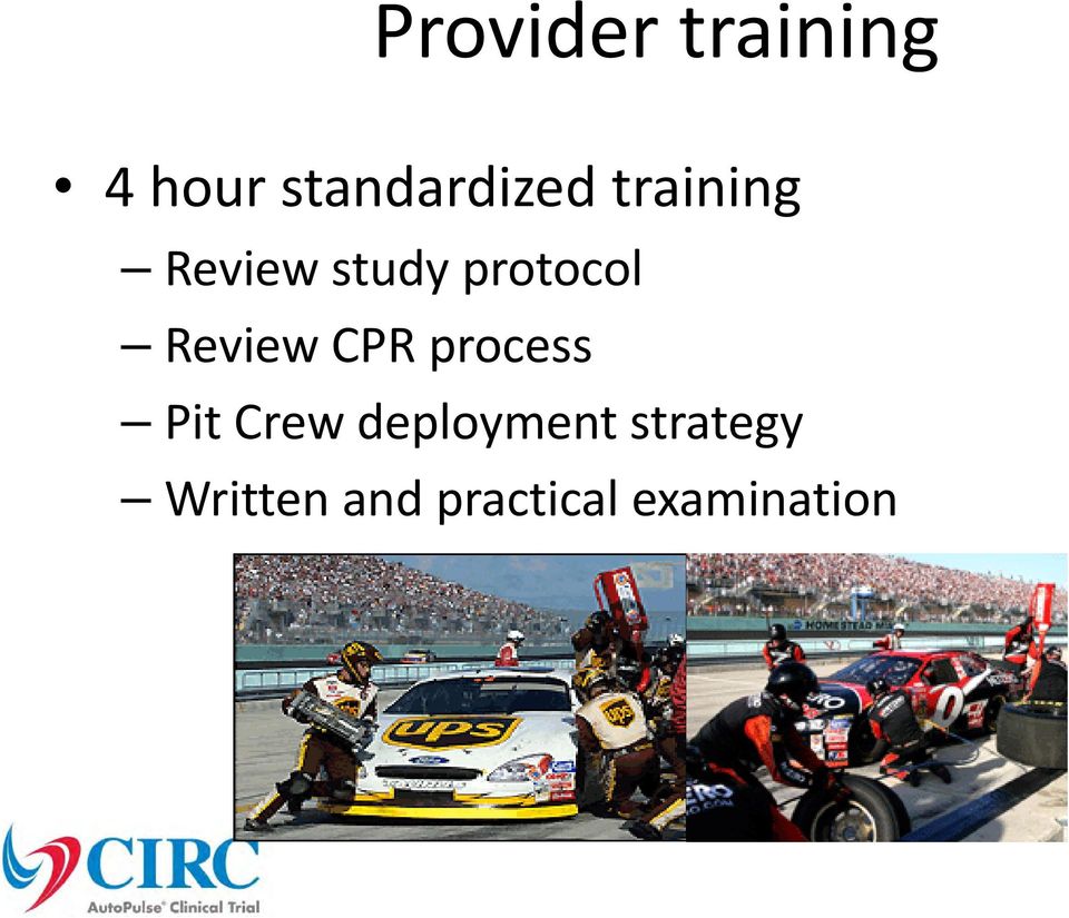 CPR process Pit Crew deployment
