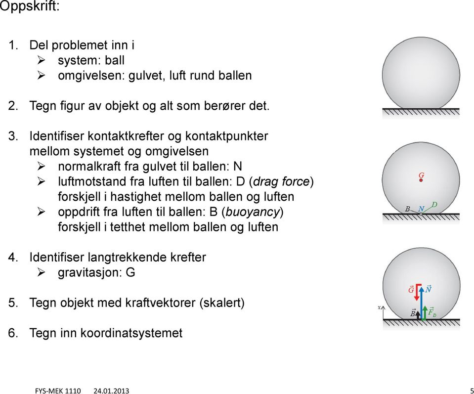 ballen: D (dag foce) foskjell i hastighet mellom ballen og luften oppdift fa luften til ballen: B (buoyancy) foskjell i tetthet mellom