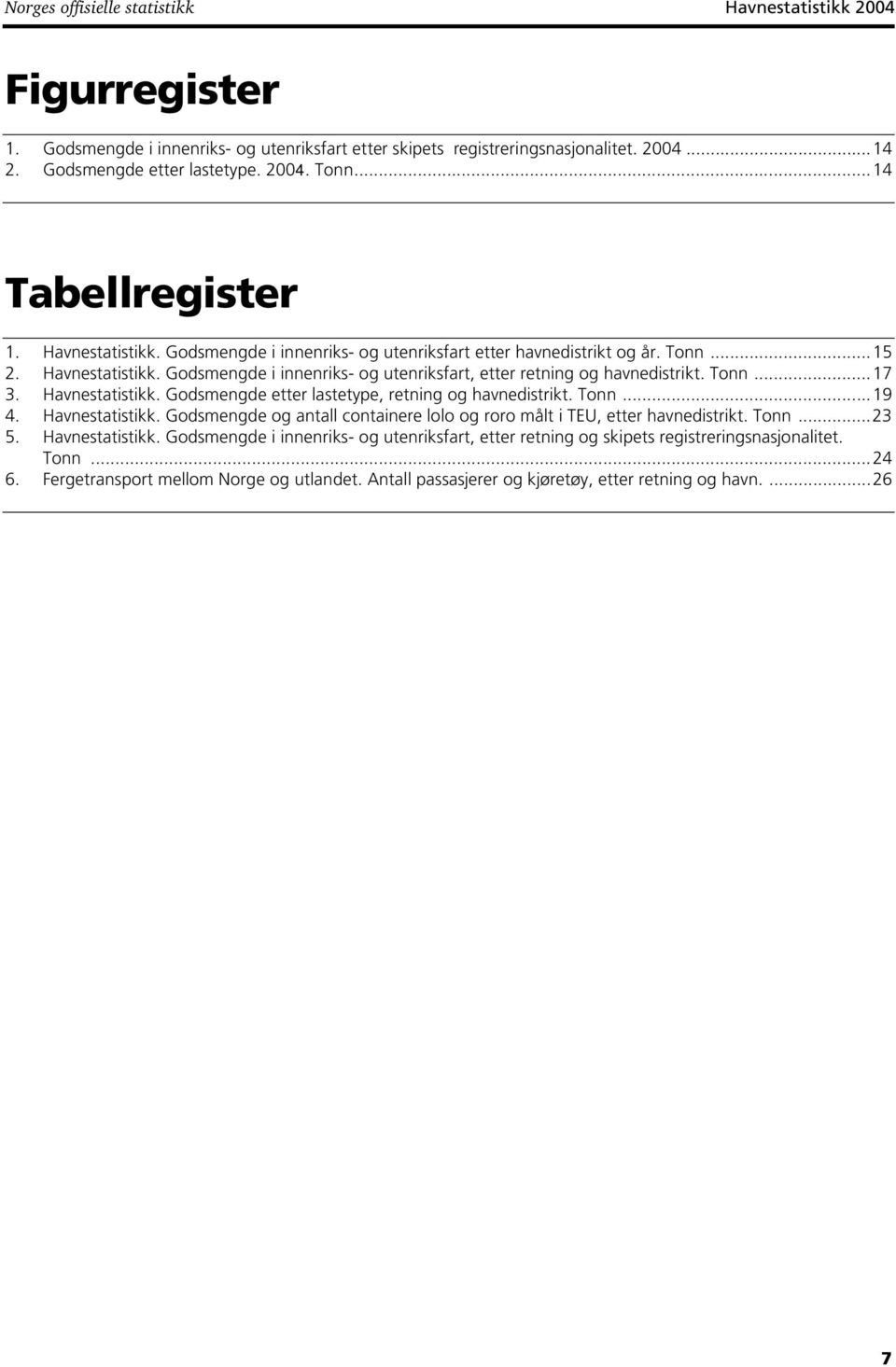 Tonn...17 3. Havnestatistikk. Godsmengde etter lastetype, retning og havnedistrikt. Tonn...19 4. Havnestatistikk. Godsmengde og antall containere lolo og roro målt i TEU, etter havnedistrikt. Tonn...23 5.