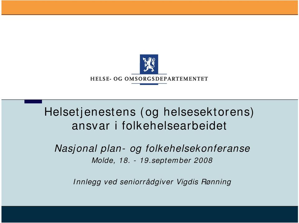 folkehelsekonferanse Molde, 18. - 19.