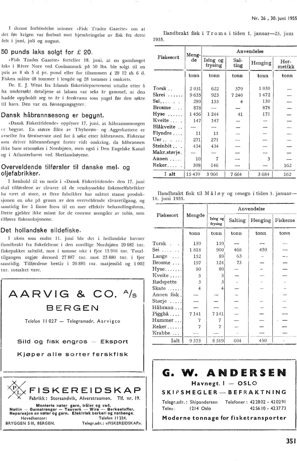 Fisken måte 8 tommer i engde og 8 tommer i omkrets. Dr. E. J.