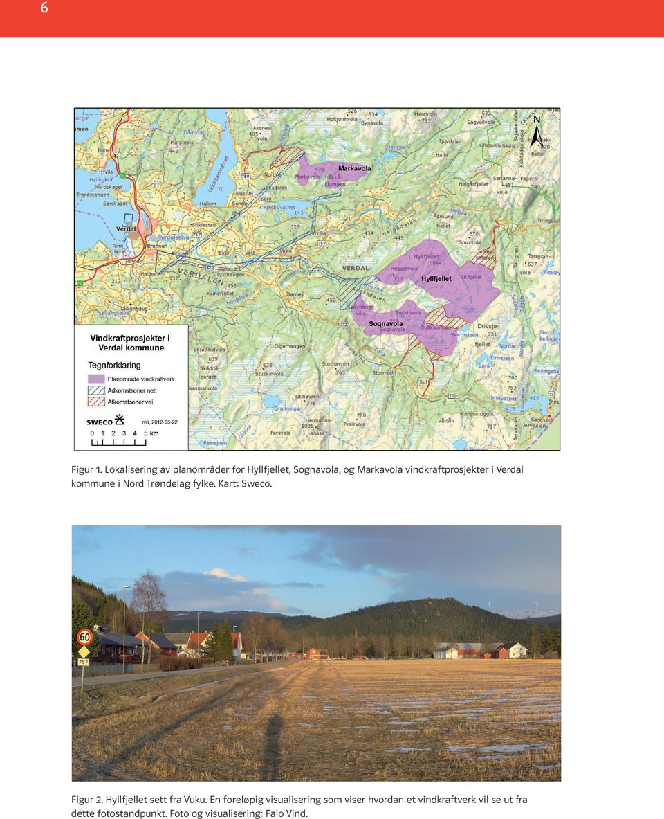 vindkraftprosjekter i Verdal kommune i Nord Trøndelag fylke. Kart: Sweco.