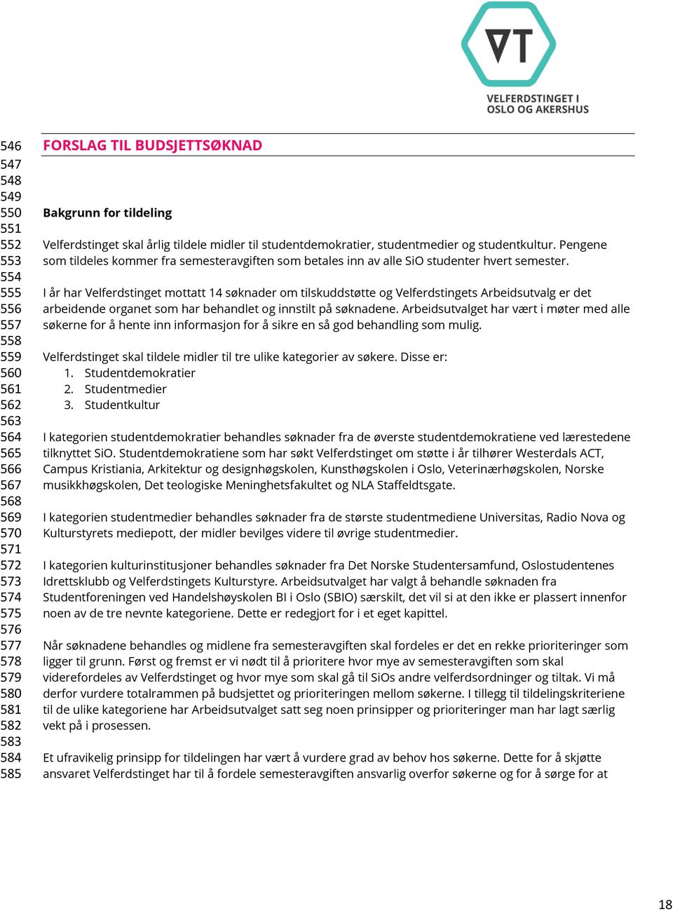 Pengene som tildeles kommer fra semesteravgiften som betales inn av alle SiO studenter hvert semester.