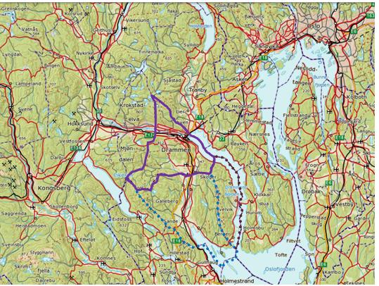 Fakta om Drammen kommune 145,2 km 2 (135,7 km 2 landareal) Landbruksareal: 15,8 km 2 - Skogbruksareal: 89,9 km 2