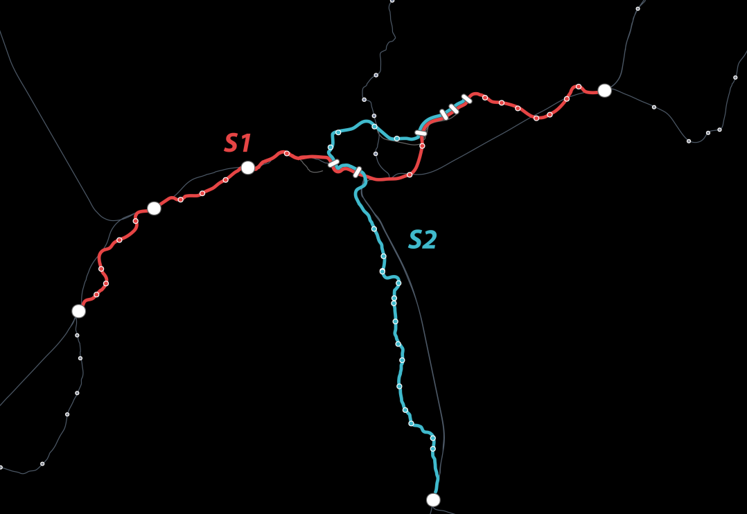 Figur 7-9: Omlegging av Hovedbanen mellom Breivoll og Grorud