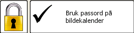 13.2.1 Endre passord trykkes, vises denne siden. Gjeldene passord vises i tekstfeltet. For å fjerne all teksten, som ligger inne, trykkes.