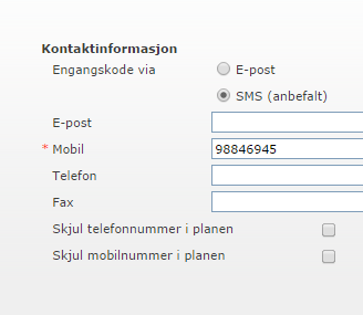 Trykk «Neste» og fyll ut felta merka med raud stjerne. Den stafettloggen lages for er alltid planeigar.