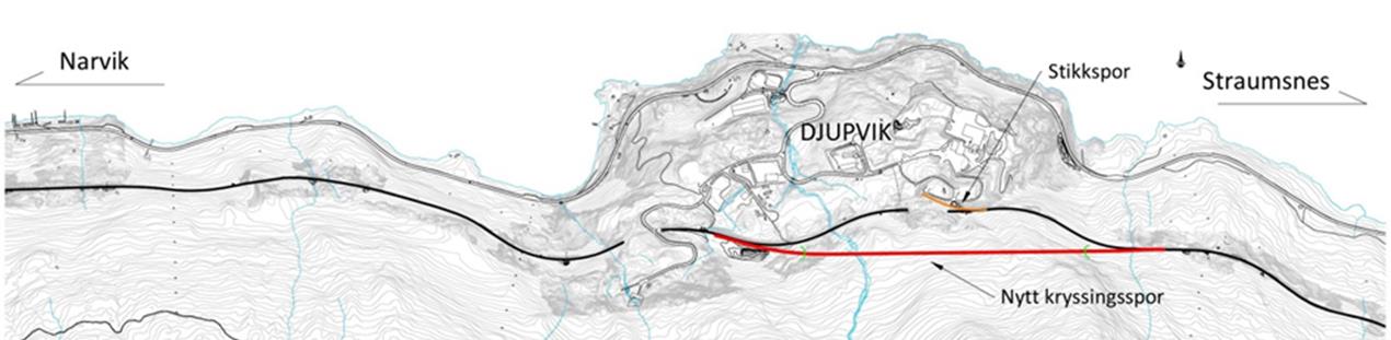Djupvik Kryssingsspor Djupvik industriområde Eksisterende