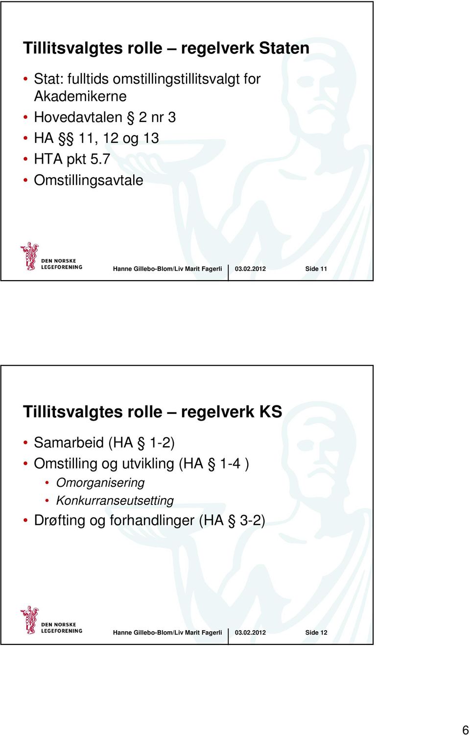 7 Omstillingsavtale Side 11 Tillitsvalgtes rolle regelverk KS Samarbeid (HA 1-2)