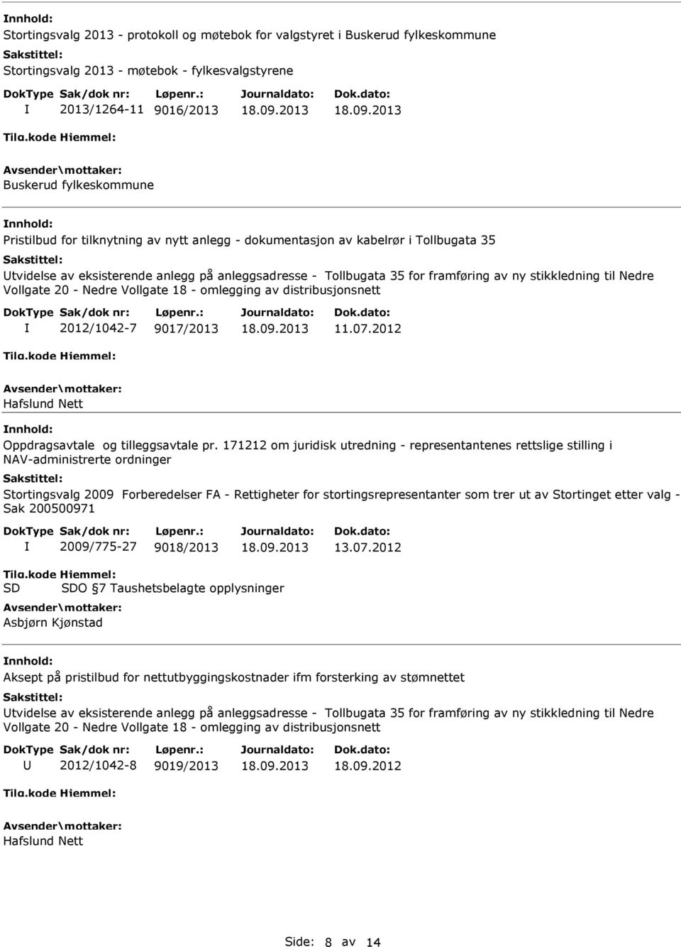 2012/1042-7 9017/2013 11.07.2012 Hafslund Nett Oppdragsavtale og tilleggsavtale pr.