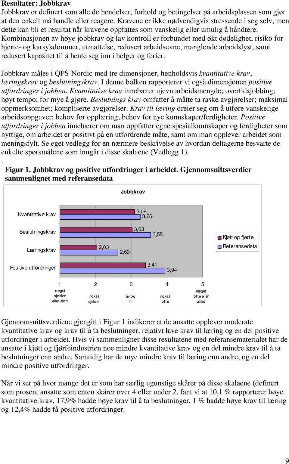 Kombinasjonen av høye jobbkrav og lav kontroll er forbundet med økt dødelighet, risiko for hjerte- og karsykdommer, utmattelse, redusert arbeidsevne, manglende arbeidslyst, samt redusert kapasitet