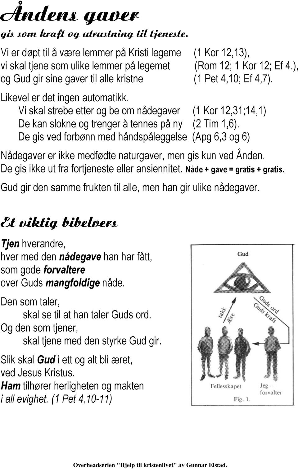 Vi skal strebe etter og be om nådegaver (1 Kor 12,31;14,1) De kan slokne og trenger å tennes på ny (2 Tim 1,6).