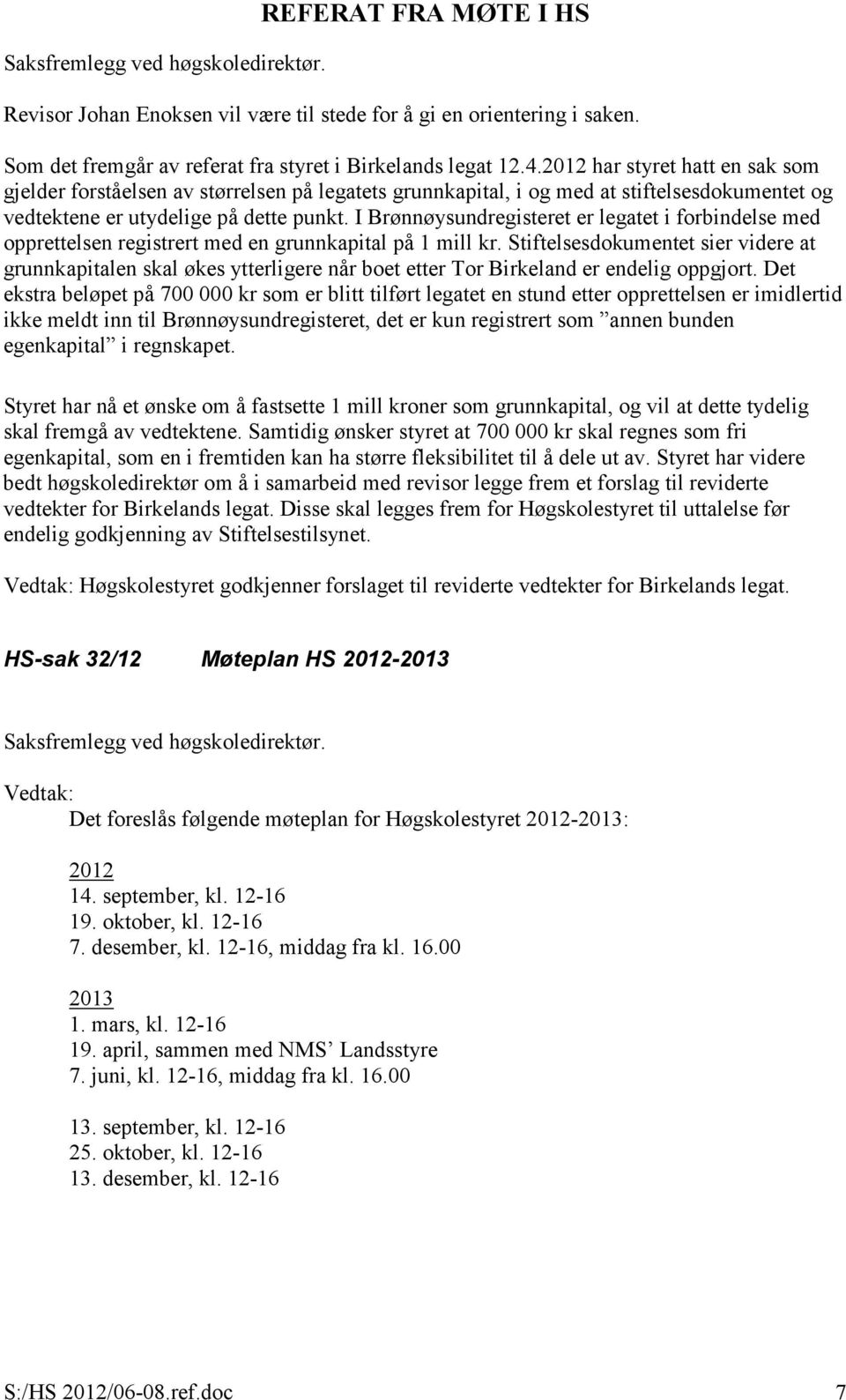 I Brønnøysundregisteret er legatet i forbindelse med opprettelsen registrert med en grunnkapital på 1 mill kr.